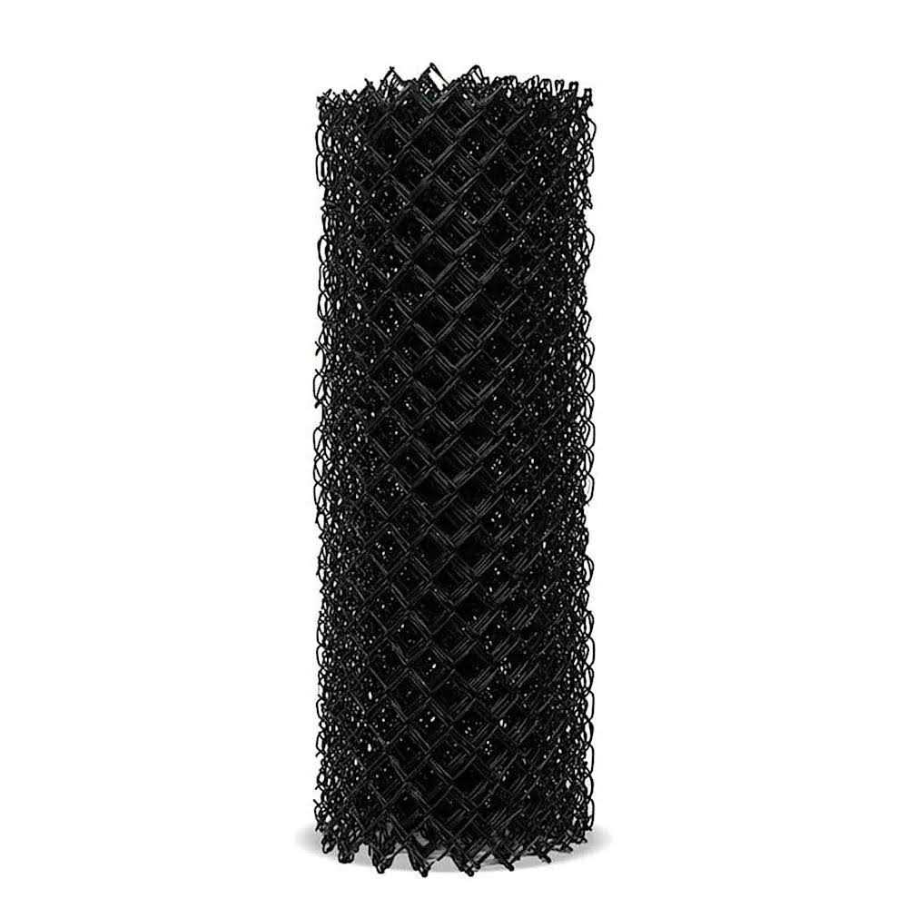 Lowe's H x 50-ft W 9-Gauge Black Steel Chain Link Fence Fabric with ...